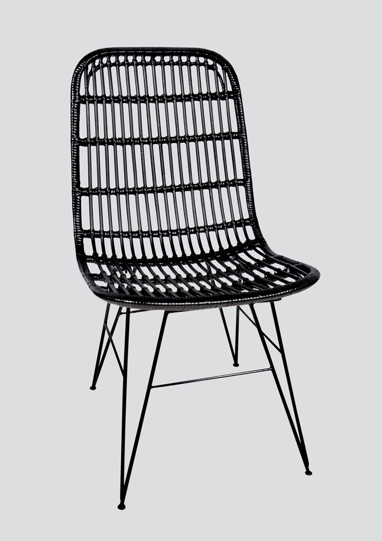 natural rattan, rattan furniture, rattan chair, simple chair, solid black