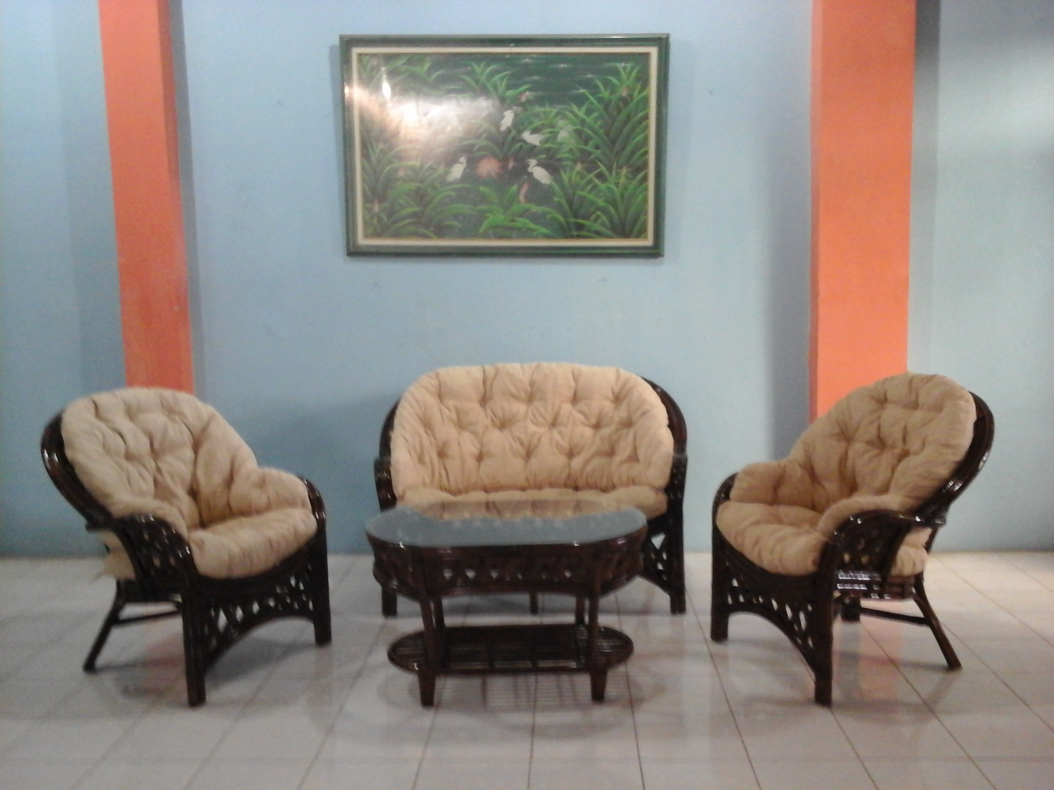 1.1. Copacabama livng 3 seater on wash color natural rattan, rattan furniture, rattan chair, living room set, copacobana living room set